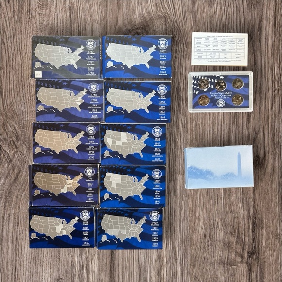 1999 - 2009 S Proof State Quarter set run - With Boxes and COA's - Picture 2 of 2